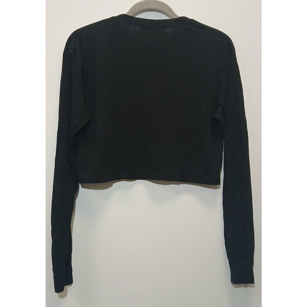 Reformation womens medium cropped tshirt top longsleeve black boxy lightweight - Picture 5 of 9